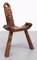 Spanish Hand Carved Tripod Stool, 1958 3