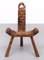 Spanish Hand Carved Tripod Stool, 1958 1