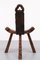 Spanish Hand Carved Tripod Stool, 1958 5