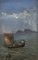 Eugenio Bonivento, Pêcheurs dans Le Golf de Naples devant L'île de Capri, Öl auf Karton, gerahmt 1