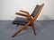 Boomerang Chair in Black Leather, 1960s 5