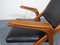 Boomerang Chair in Black Leather, 1960s 6