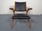 Boomerang Stuhl aus schwarzem Leder, 1960er 3