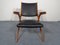 Chaise Boomerang en Cuir Noir, 1960s 3