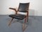 Chaise Boomerang en Cuir Noir, 1960s 1