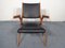 Boomerang Stuhl aus schwarzem Leder, 1960er 2