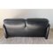 Maralunga Sofa in Black Leather by Vico Magistretti for Cassina, 1970s, Image 3