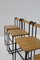 Italian Modern Geometric High Chairs in Iron and Wood, 1980, Set of 4 4