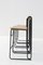 Italian Modern Geometric High Chairs in Iron and Wood, 1980, Set of 4 14