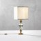 Brass and Glass Table Lamp with Fabric Diffuser by Gabriella Crespi, 1970s 1