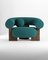 Cassete Armchair in Boucle Ocean Blue and Smoked Oak by Alter Ego for Collector 1
