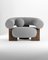 Cassete Armchair in Boucle Light Grey and Smoked Oak by Alter Ego for Collector 1