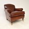 Vintage Howard Style Leather Armchair attributed to Laura Ashley, 1970s 1
