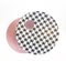 Tavolfiore Side Table in Hounstooth Pattern and Pink by Tokyostory Creative Bureau 3