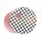 Tavolfiore Side Table in Hounstooth Pattern and Pink by Tokyostory Creative Bureau, Image 3