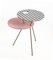 Tavolfiore Side Table in Hounstooth Pattern and Pink by Tokyostory Creative Bureau 1