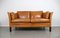 Light Brown 2-Seater Leather Sofa, Denmark, 1970s, Image 2