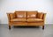Light Brown 2-Seater Leather Sofa, Denmark, 1970s, Image 1