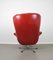 Red Leather Lounge Chair with Ottoman, Denmark, 1960s, Set of 2 12