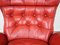 Red Leather Lounge Chair with Ottoman, Denmark, 1960s, Set of 2, Image 18