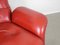 Red Leather Lounge Chair with Ottoman, Denmark, 1960s, Set of 2, Image 19