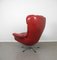 Red Leather Lounge Chair with Ottoman, Denmark, 1960s, Set of 2 13