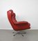 Red Leather Lounge Chair with Ottoman, Denmark, 1960s, Set of 2 11