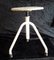 Adjustable Stool with White Metal Frame and Formerly White Plywood Seat, 1920s 4