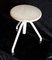 Adjustable Stool with White Metal Frame and Formerly White Plywood Seat, 1920s 3
