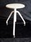 Adjustable Stool with White Metal Frame and Formerly White Plywood Seat, 1920s 1