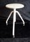 Tabouret Ajustable avec Structure en Métal Blanc et Siège en Contreplaqué Blanc, 1920s 1