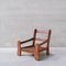 Mid-Century Brutalist Oak and Leather Armchairs, Set of 2, Image 13