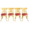 Italian Chairs in Yellow Gold Lacquered Wood, 1950s, Set of 4 1