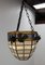 French Art Deco Ceiling Lamp in Lead and Textured Glass, 1930s, Image 4