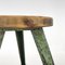 Industrieller Vintage Dreibein Hocker aus Stahl & Holz mit Original Patina, 1950er 7