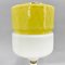 Lámpara de mesa alta de vidrio amarillo y blanco con detalles de latón atribuido a Drukov, años 70, Imagen 10