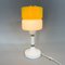 Tall Yellow & White Glass Table Lamp with Brass Details attributed to Drukov, 1970s 2