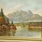 J. Sedelmeier, Sunrise Over the Lake Missurina in the Dolomites, 1950s, Huile sur Toile, Encadrée 4