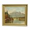 J. Sedelmeier, Sunrise Over the Lake Missurina in the Dolomites, 1950s, Oil on Canvas, Framed 2