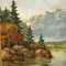 J. Sedelmeier, Sunrise Over the Lake Missurina in the Dolomites, 1950s, Huile sur Toile, Encadrée 5