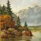 J. Sedelmeier, Sunrise Over the Lake Missurina in the Dolomites, 1950s, Oil on Canvas, Framed, Image 5