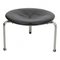 PK-33 Footstool in Black Leather by Poul Kjærholm for Fritz Hansen, 1990s 1