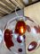 Rote transparente Kugellampe aus Muranoglas von Simoeng 5