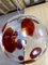 Rote transparente Kugellampe aus Muranoglas von Simoeng 3