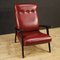 Italian Armchair in Red Faux Leather, 1970s 1
