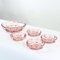 Rose Glass Bowls, Czechoslovakia, 1950s, Set of 5 1