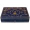 Boîte à Bijoux Napoléon III Recouvert de Cuir Bleu, Maroc, 1860s 1