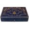 Napoleon III Jewelry Box Covered with Blue Moroccan Leather, 1860s 1