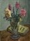 Alexandre Rochat, Bouquet de fleurs et vase en verre, Huile sur Toile 2