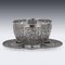 19th Century Chinese Export Silver Finger Bowl & Plate, Wang Hing, 1880s, Set of 2, Image 5